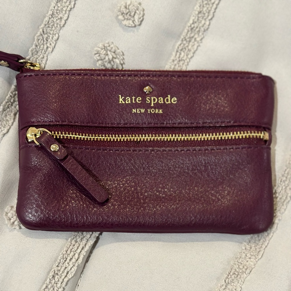 Kate Spade small wristlet purple leather